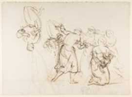 Free download Sketch for the Judgment of Solomon (?); verso: Dancing Mythological Figures free photo or picture to be edited with GIMP online image editor