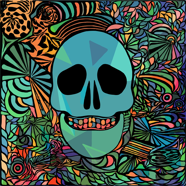 Template Photo Skull Geometric Rainbow - Free vector graphic on Pixabay for OffiDocs