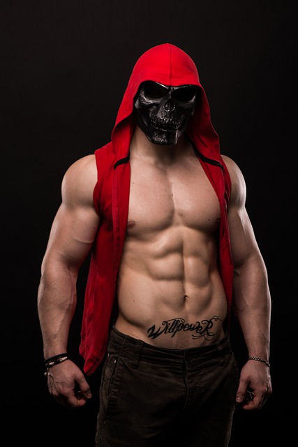 Free download skull mask muscular man bodybuilding free picture to be edited with GIMP free online image editor