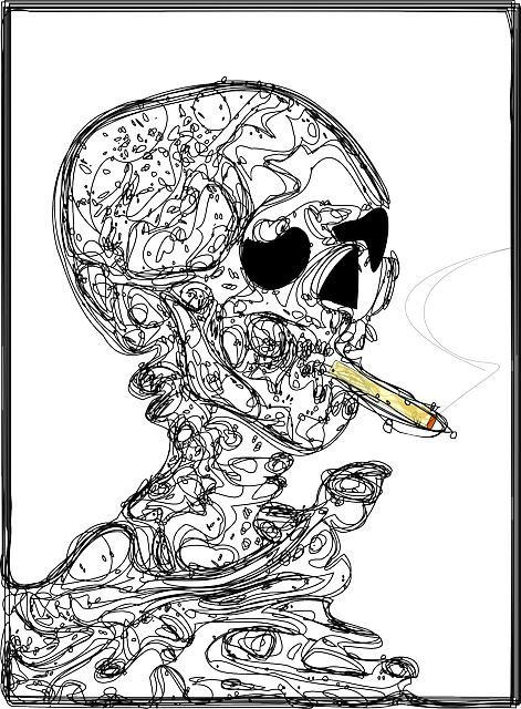 Free download Smoking Kills Skull - Free vector graphic on Pixabay free illustration to be edited with GIMP free online image editor