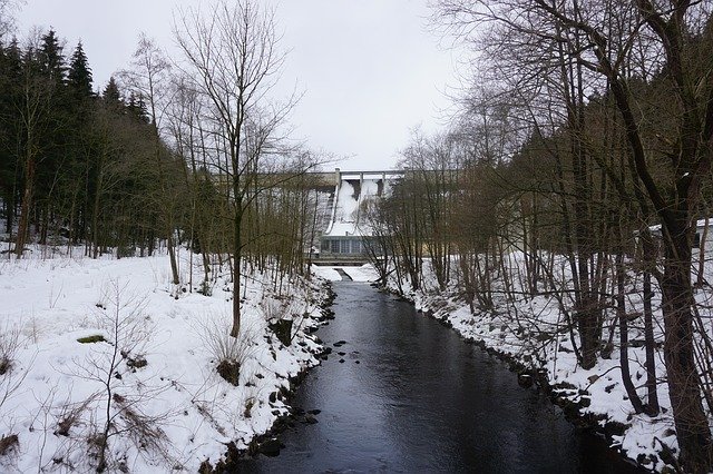 Free download Snow Dam Nature -  free photo or picture to be edited with GIMP online image editor