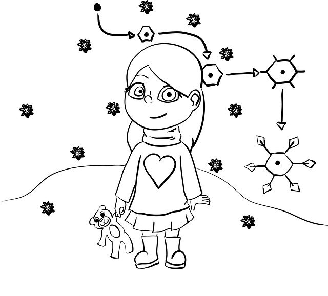 Free download Snowflake Lesson Cute -  free illustration to be edited with GIMP free online image editor