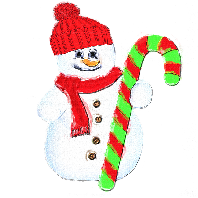 Template Photo Snowman Candy Cane Christmas Clip -  for OffiDocs