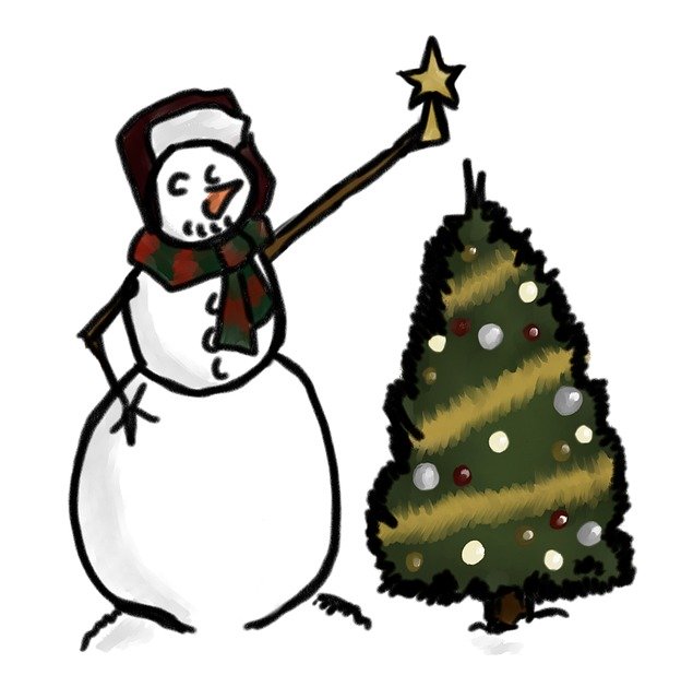 Free download Snowman Christmas Tree -  free illustration to be edited with GIMP free online image editor