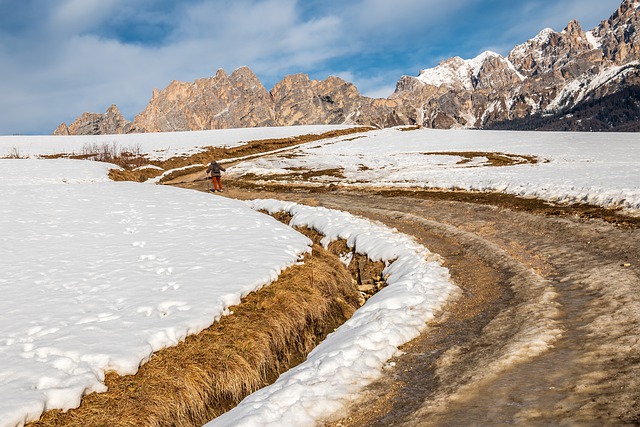 Free download snow path snowy mountains free picture to be edited with GIMP free online image editor