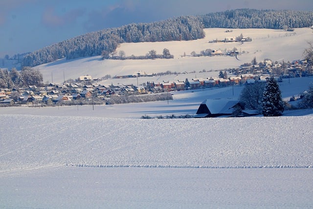 Téléchargement gratuit d'une image gratuite de paysage d'hiver de village de neige à modifier avec l'éditeur d'images en ligne gratuit GIMP