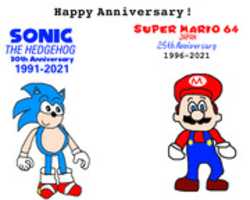 Free download Sonic The Hedgehogs 30th Anniversary and Super Mario 64s 25th Anniversary! free photo or picture to be edited with GIMP online image editor