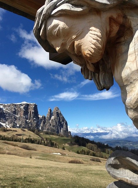 ดาวน์โหลดฟรี South Tyrol Schlern Cross - รูปถ่ายหรือรูปภาพฟรีที่จะแก้ไขด้วยโปรแกรมแก้ไขรูปภาพออนไลน์ GIMP