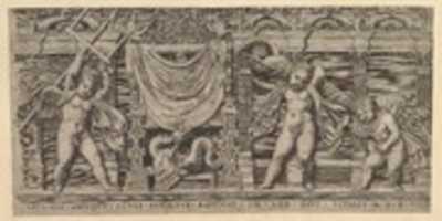 Free download Speculum Romanae Magnificentiae: Bas-Relief with Three Cupids free photo or picture to be edited with GIMP online image editor