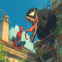 Spiderman Venom Ghibli Style Live Wallpaper  screen for extension Chrome web store in OffiDocs Chromium