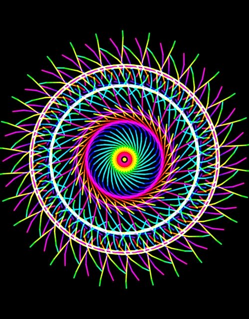 Free download Spirograph Colorful Circle Multi -  free illustration to be edited with GIMP free online image editor