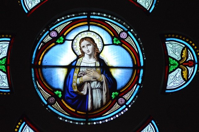 دانلود رایگان Stained Glass Colorful Mary - عکس یا عکس رایگان قابل ویرایش با ویرایشگر تصویر آنلاین GIMP