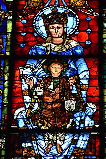 دانلود رایگان Stained Glass Virgin Virgin - عکس یا تصویر رایگان قابل ویرایش با ویرایشگر تصویر آنلاین GIMP