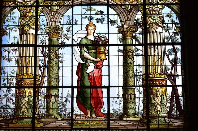 Free download Stained Glass Window Women Art -  free photo or picture to be edited with GIMP online image editor