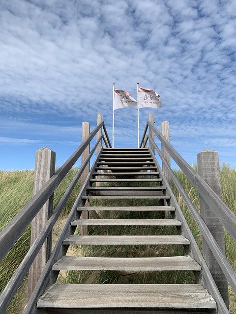 Free download Stairs Beach Domburg -  free photo or picture to be edited with GIMP online image editor