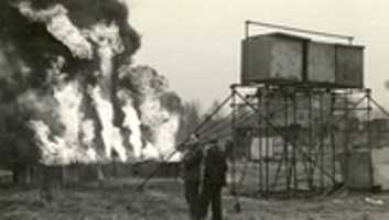 Free download STAR FISH DECOY FIRE TESTS, SHEPPERTON MIDDLESEX ENGLAND 1940, Copyright Expired free photo or picture to be edited with GIMP online image editor