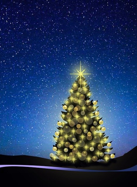 Free download Starry Night Fir Christmas -  free illustration to be edited with GIMP free online image editor