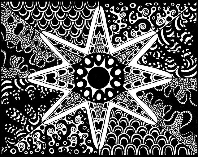 הורדה חינם Star Zentangle Pictures Drawing - איור חינם לעריכה עם עורך תמונות מקוון בחינם של GIMP