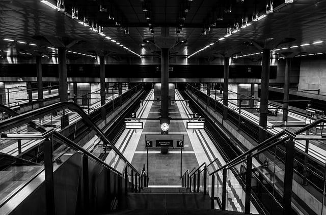 Free download station monochrome hall free picture to be edited with GIMP free online image editor