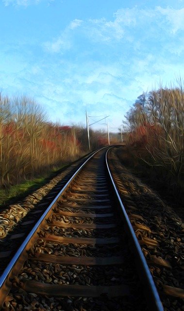 Free download Station Track Railway -  free illustration to be edited with GIMP free online image editor