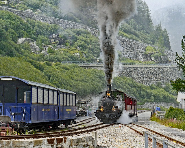 Free download steam train furka mountain range free picture to be edited with GIMP free online image editor