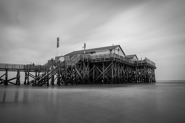 무료 다운로드 Stilt Houses North Sea - 무료 사진 또는 김프 온라인 이미지 편집기로 편집할 사진