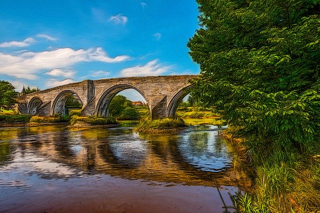Free download Stirling Bridge Scotland -  free illustration to be edited with GIMP free online image editor
