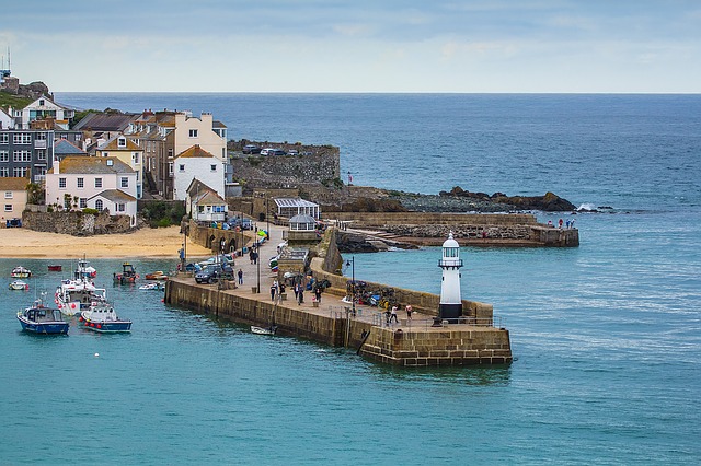 Free download st ives pier ocean port cornwall free picture to be edited with GIMP free online image editor