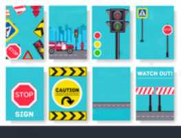 Free download stock-vector-traffic-light-day-vector-brochure-cards-set-urban-sign-template-of-flyear-magazines-poster-book-5194j89370-Rfecovered free photo or picture to be edited with GIMP online image editor