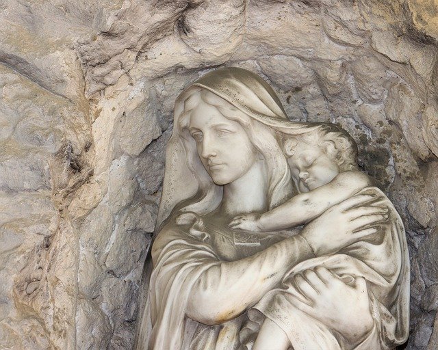 Free download Stone Sculpture Mary And Jesus -  free photo or picture to be edited with GIMP online image editor