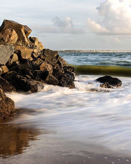 Free download stones rock sea waves morning free picture to be edited with GIMP free online image editor