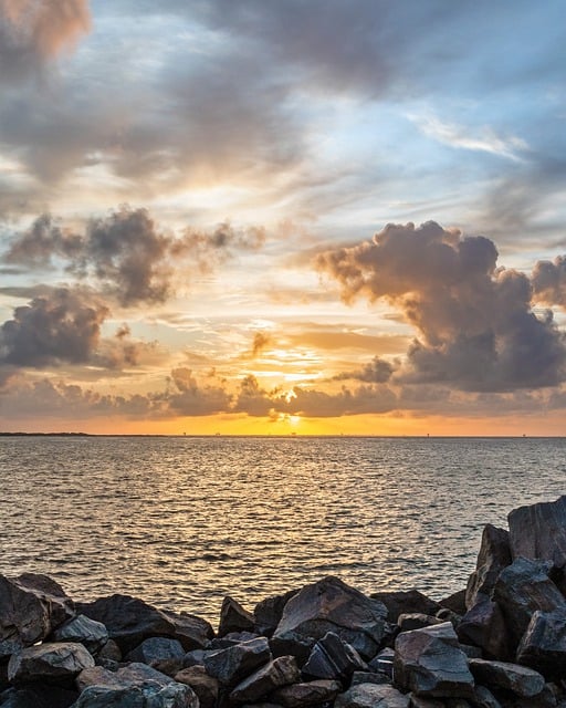 Free download stones sea breakwater dawn free picture to be edited with GIMP free online image editor