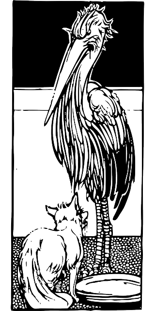 Free download Stork Fox Animals - Free vector graphic on Pixabay free illustration to be edited with GIMP free online image editor