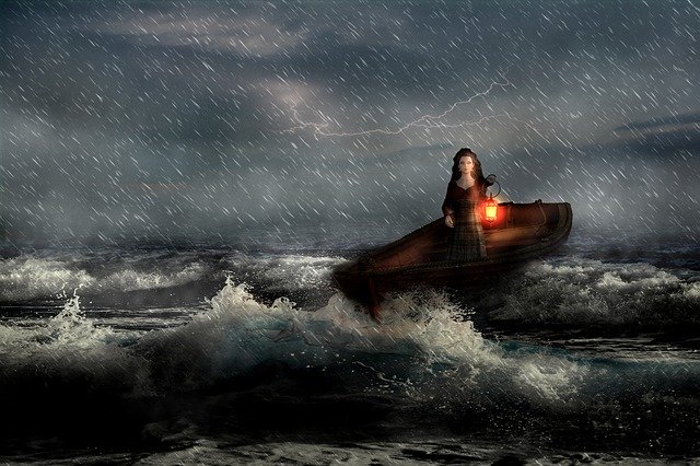 Free download Storm Sea Lady -  free photo or picture to be edited with GIMP online image editor