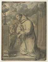 Free download St. Paschal Baylon Adoring the Blessed Sacrament free photo or picture to be edited with GIMP online image editor