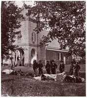 Free download St. Peters Church near White House, Where Washington was Married.  General E. V. Sumner and Staff free photo or picture to be edited with GIMP online image editor