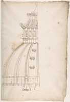 Free download St Peters, dome, model, half elevation (recto) blank (verso) free photo or picture to be edited with GIMP online image editor