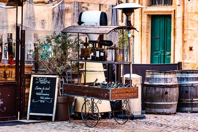 Free download street display wine service cart free picture to be edited with GIMP free online image editor