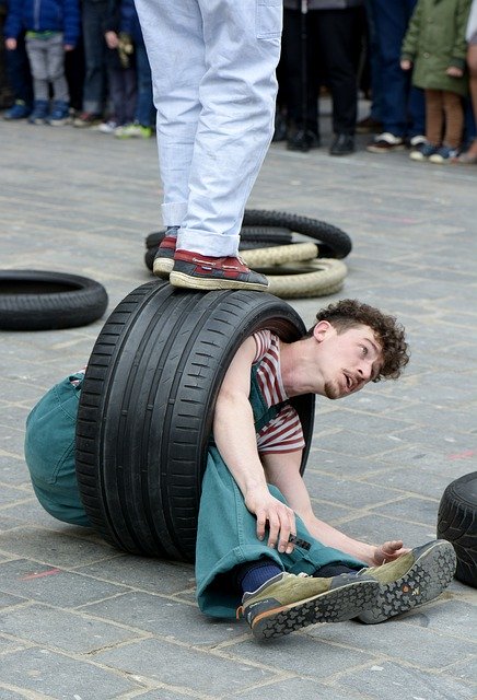 Free download Street Entertainment Car Tyres -  free photo or picture to be edited with GIMP online image editor