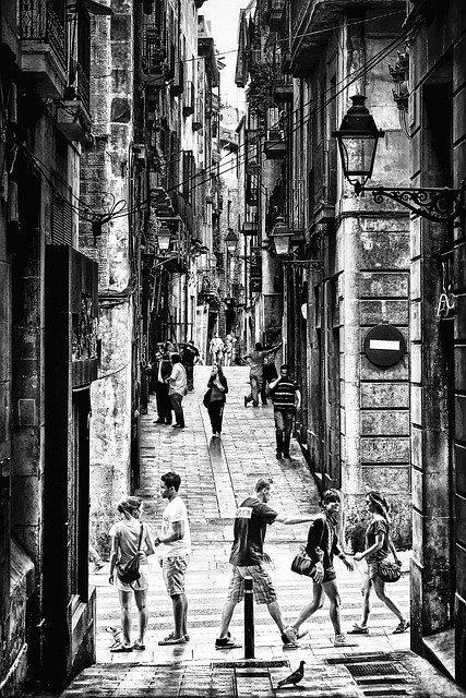 Free download street people city barcelona spain free picture to be edited with GIMP free online image editor