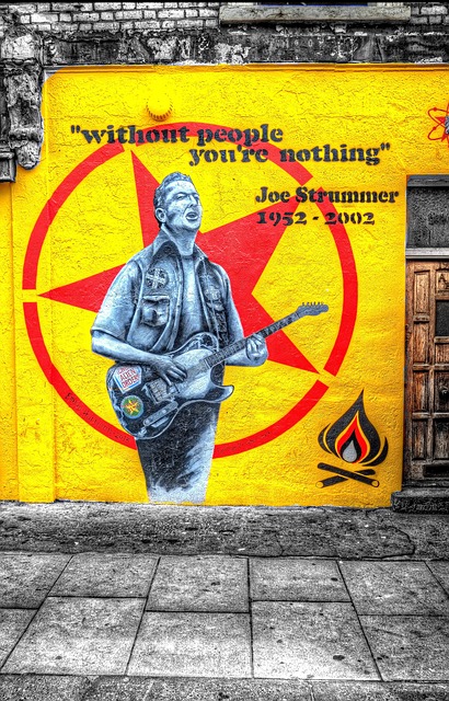 Free download street poster joe strummer yellow free picture to be edited with GIMP free online image editor