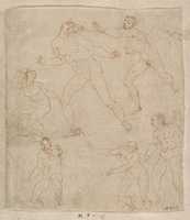 Free download Studies for Apollo and Daphne, Zeus and Juno, Orpheus and Eurydice and other figures (recto and verso) free photo or picture to be edited with GIMP online image editor