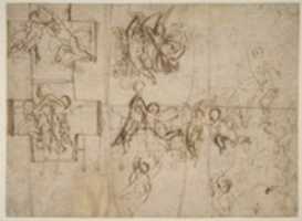 Free download Studies of Flying Putti (recto); Composition Studies (verso) free photo or picture to be edited with GIMP online image editor