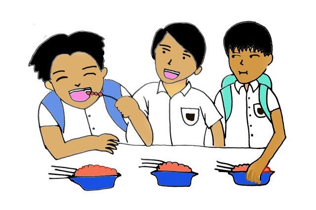 Free download Stundents Eating Snack Elementary -  free illustration to be edited with GIMP free online image editor