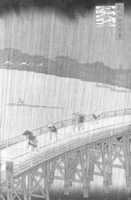 Free download Sudden Shower over Shin Ohashi Bridge and Atake, (Ohashi Atake no yudachi)from the series, One Hundred Famous Views of Edo free photo or picture to be edited with GIMP online image editor