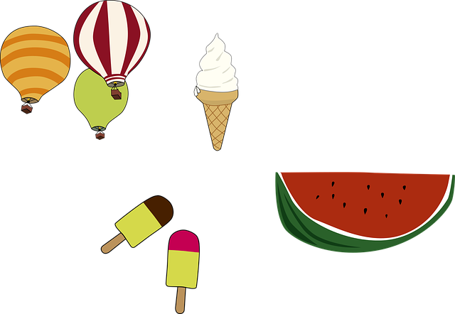 Free download Summer Hot Air Balloon Ice Cream - Free vector graphic on Pixabay free illustration to be edited with GIMP free online image editor