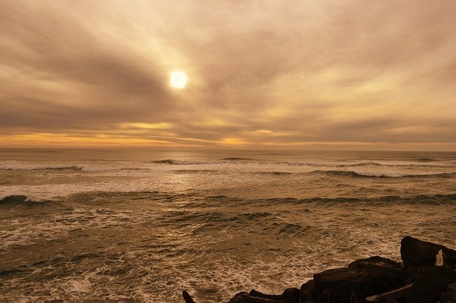 Free download Sun Beach Rocks free photo template to be edited with GIMP online image editor