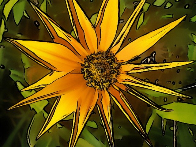 Free download Sunflower Art Yellow -  free illustration to be edited with GIMP free online image editor