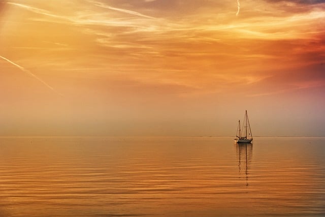 Free download sun fog ijsselmeer boat lonely free picture to be edited with GIMP free online image editor