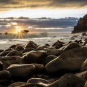 Sunrise and the rocks  screen for extension Chrome web store in OffiDocs Chromium